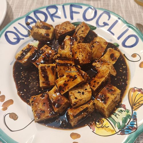Tofu grigliato con salsa in agrodolce e sesamo at Il Quadrifoglio in Cantu