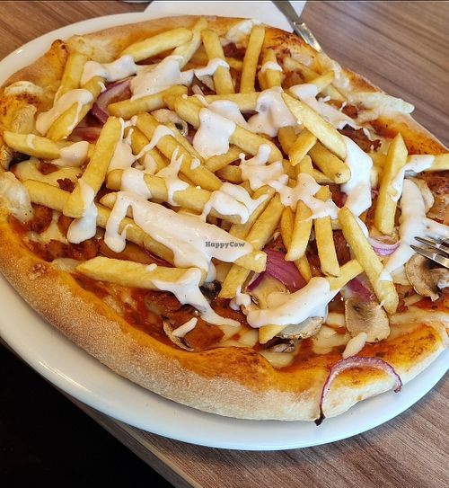 The kebabpizza with fries added :) at Kungsgrillen in Kalmar