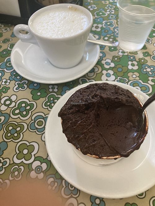 Chocolate fondante and cappuccino with soy milk   at Gelateria Il Gioiello in Santa Domenica