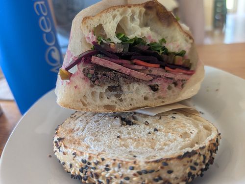 Veggie banh mi sandwich, no mayo, fantastic at Cultured in Sister Bay