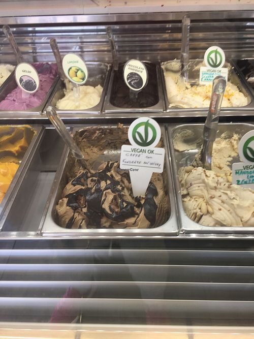 Vegan flavors  at Slurp Gelateria in Sanremo