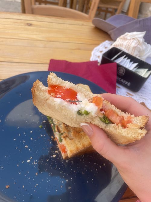 Vegan feta made from cashew   at Bar Dell'arco in Monopoli