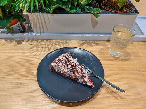 Chocolate cherry cake at Loving Bistro at Loving Bistro in Prague