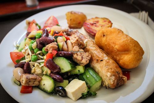 selection from the buffet at Loving Bistro in Prague