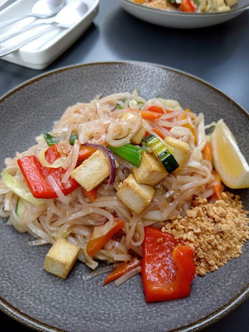 Vegan Pad Thai Noodles (without the egg, plus tofu)  at Pana Thai  in Makarska
