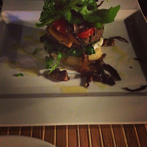 Gluten free burger  at LoVeg in Prague