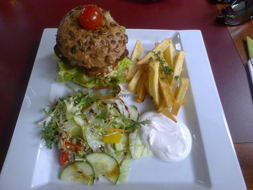 Vegan burger at loVeg at LoVeg in Prague