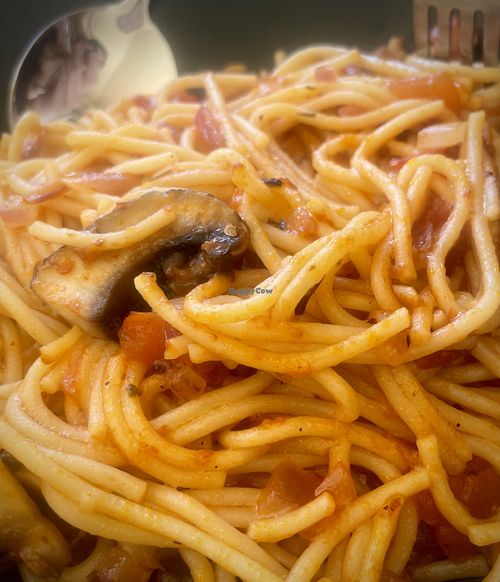 Spaghetti Napole, we asked for mushrooms €8  at Porta Reale in Corfu