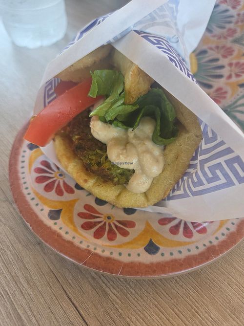 Falafel wrap with hummus at Souvlaki n' Wrap in Oia