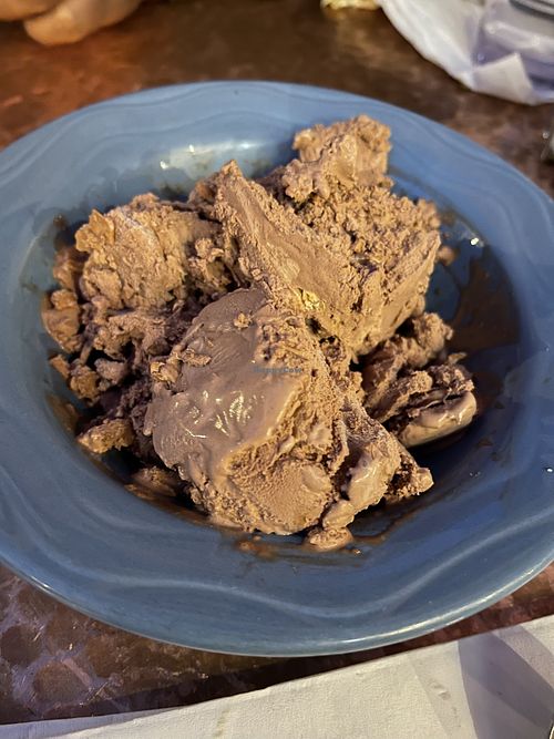 Chocolate peanut butter ice cream   at Oscar's Cafe in Springdale
