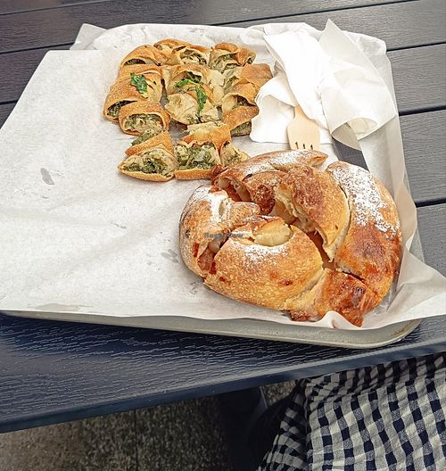 Spinach pie and rhubarb pie at Killarney Bakery in Killarney