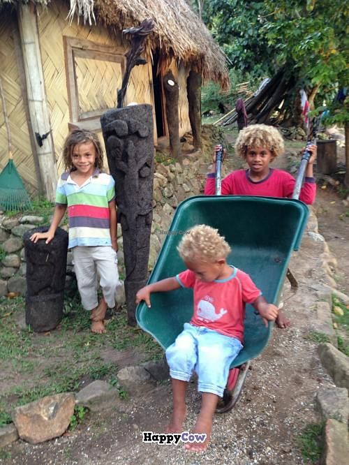 Restaurant owner's kids at Eco Cafe in Nadi