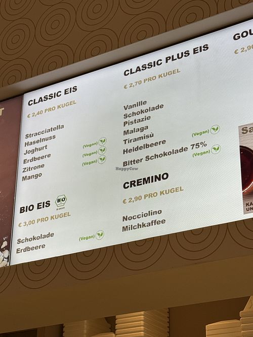 menu  at Caffè e Gelato in Berlin