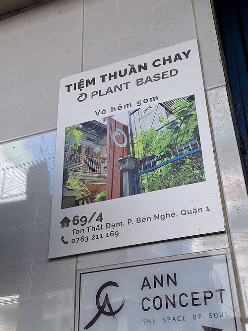 The first sign from the restaurant at O Plant-based - Tôn Thất Đạm in Ho Chi Minh City