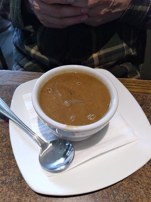 Cup of lentil soup at Salam Restaurant in Hillsboro