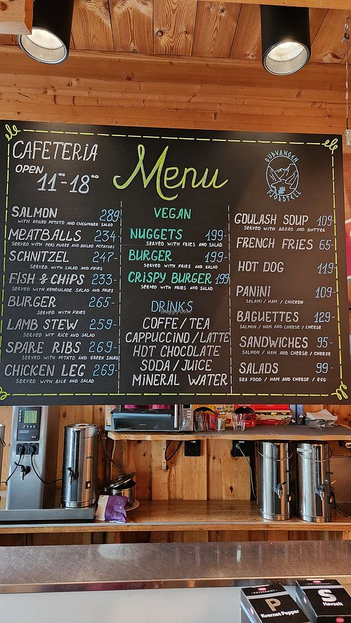 Vegan items marked clearly on menu. at Kongshallen in Gudvangen