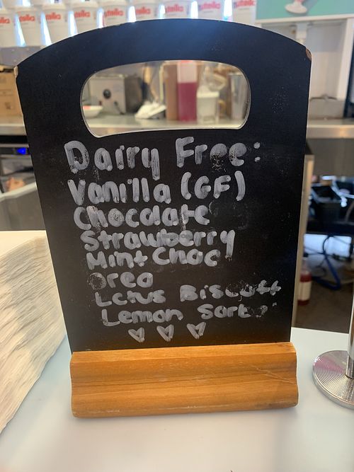 Vegan menu   at Gabrielle's Ice Cream Parlour in Redcar