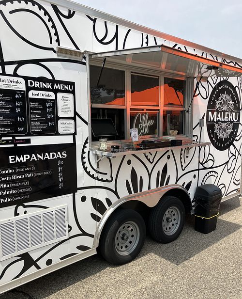 Maleku Coffee. Plant-based milk options include oat milk. at Lakeville Farmers Market in Lakeville