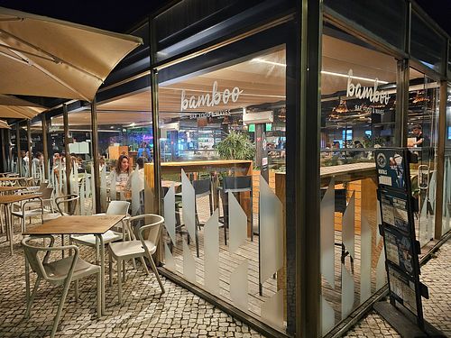 Indoors and outdoors. at Bamboo in Ovar