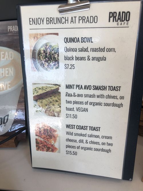 Brunch menu   at Dunbar Prado Cafe in Vancouver