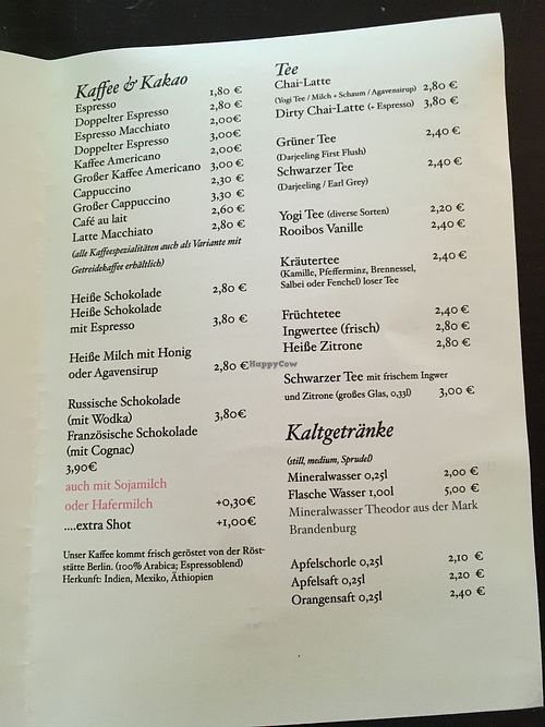 hot drinks at Playing With Eels in Berlin