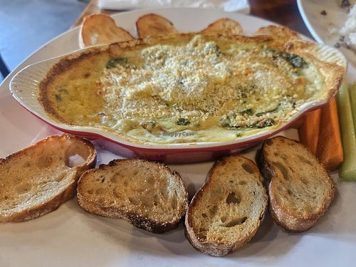 Artichoke and spinach dip at 9th Island in Haleiwa