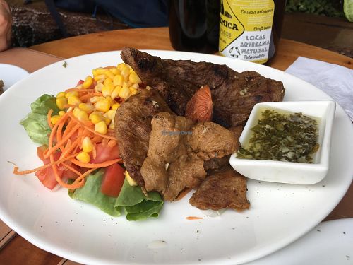mock meat at Isla Grill in Puerto Ayora