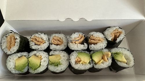Avocado peanut maki & tofu inari maki.  at Funa Sushi - Weissensee - Takeaway & Delivery in Berlin