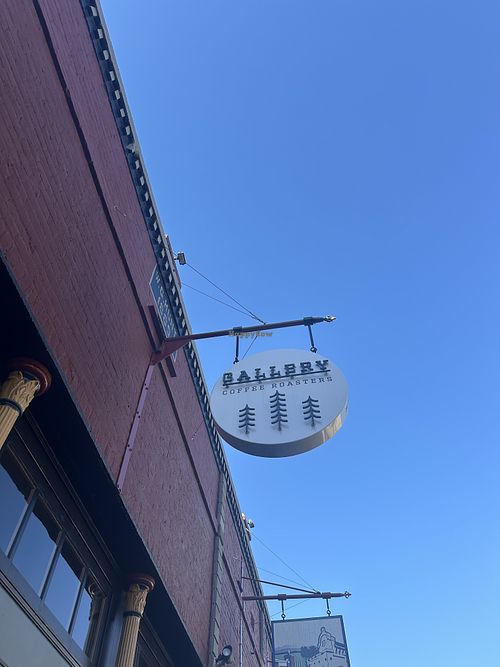 Sign out front  at Gallery Coffee Roasters  in Woodland