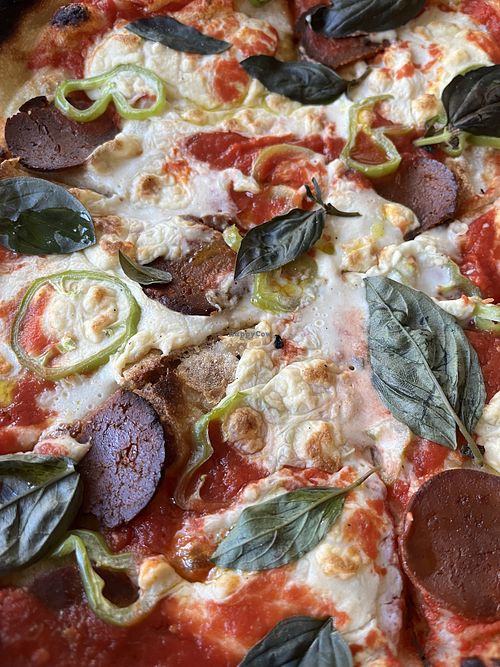 vegan pepperoni   at Top Pizza in Ljubljana