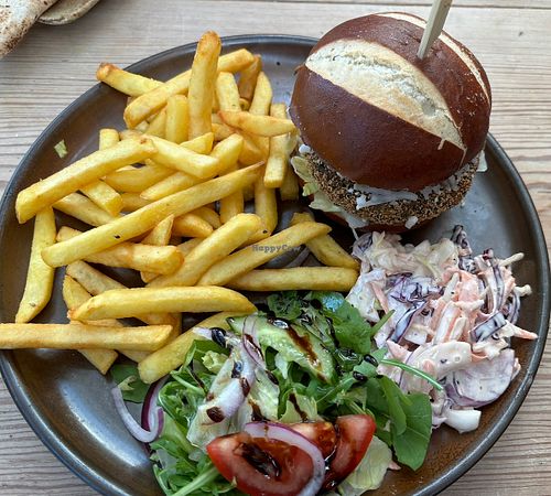 Vegan burger  at The Greenhouse in Lynton