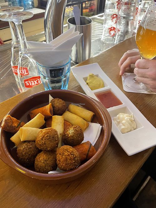 Vegan bitterballen, vlammetjes and loempias   at Kapitein Zeppos in Amsterdam