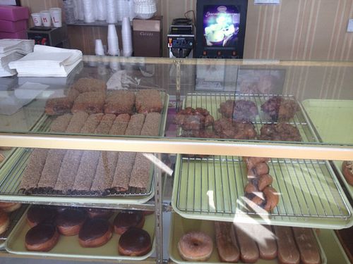 Bakery case at Ronald's Donuts in Las Vegas