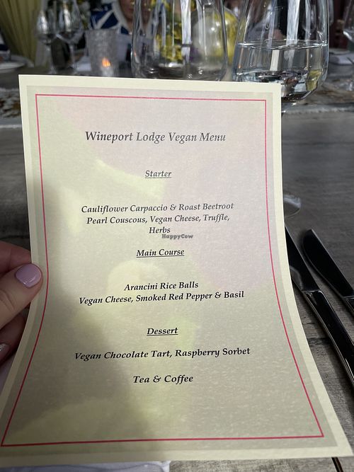 Menu   at Wineport Lodge in Glasson