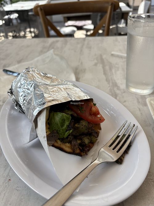 Grilled veggie wrap w  fava bean hummus  at Oliv Pit Athenian Grill in Boca Raton