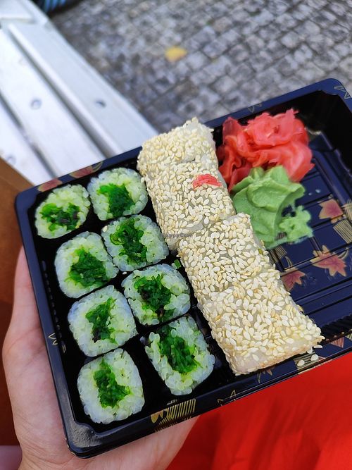 Wakame on the left, California mix at Fuku - Wok & Sushi in Prague