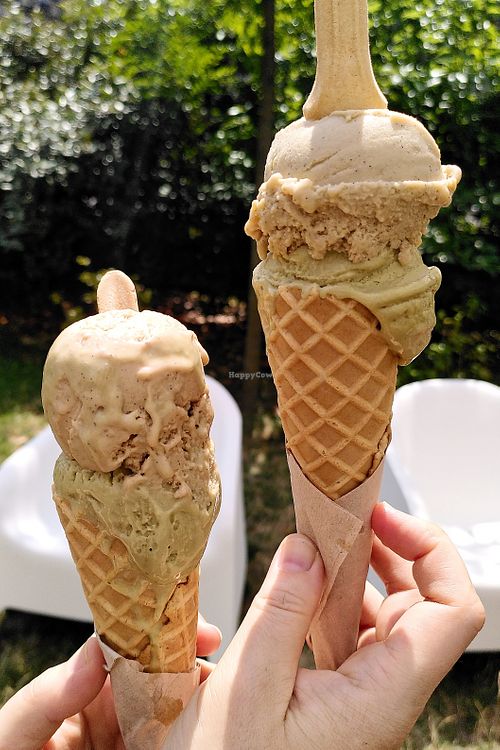 Pistachio + Vanilla ice-cream at LaCrèma - Pop Up in Paris