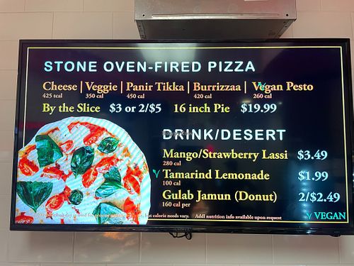 Pizza, Drinks and Desert Menu at Kalachandji's Campus in Richardson