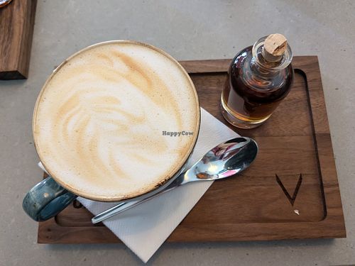 Almond milk latte at Venue - Dusni in Prague