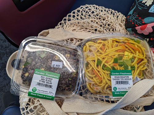 Quinoa salad and Singapore noodles at ORD - Cibo Express - T2 in Chicago