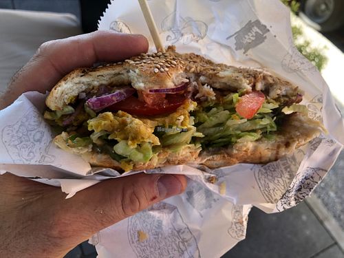 My half eaten burger at Prikolica in Cerovac Vukmanicki