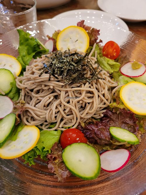 Cold soba salad at CHOICE in Kyoto