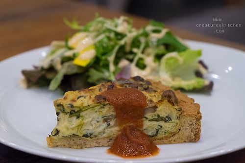 Vegan cheese quiche. at CHOICE in Kyoto