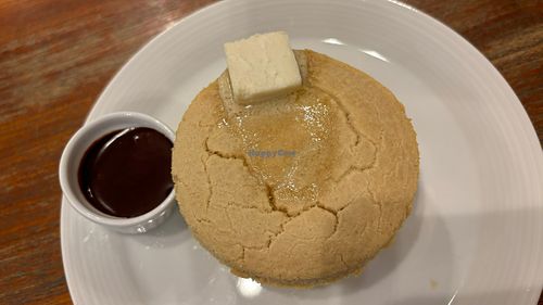 Pancakes with chocolate saucee  at CHOICE in Kyoto