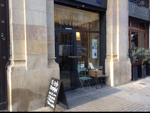 Outside at El Cafe Blueproject in Barcelona