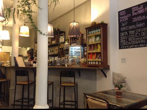 inside at El Cafe Blueproject in Barcelona