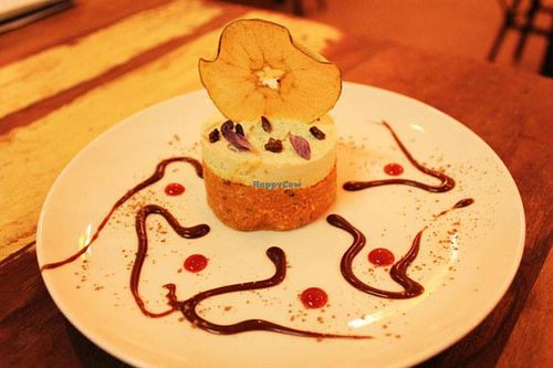 Raw carrot cake!! at El Cafe Blueproject in Barcelona