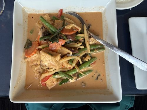Red curry with tofu   at Map of Thailand in Cleveland