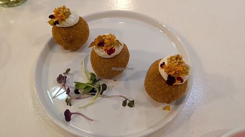 Quinoa and curry croquettes at Let It Bloom in Valencia