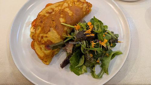 Garbanzo omelette at Let It Bloom in Valencia